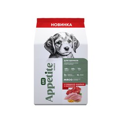 AmeAppetite Advanced сухой корм с говядиной, индейкой и облепихой для щенков средних и крупных пород с 2 до 12 месяцев