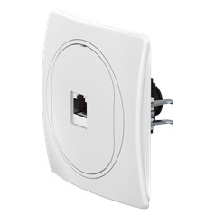 Розетка скрытой установки компьютерная CADUCEUS ALING EON с модулем Keystone RJ45 8P8C, cat.6A, FTP