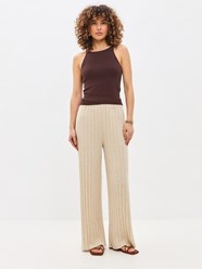 2250 руб. Брюки женские 294-1851 Состав: 20% Лён, 30% Хлопок, 50% Полиэстер
Брюки женские-плиссе связаны из льняной пряжи. В пояс вставлена резинка шириной 4 см. Длина брюк около 105-107 см.