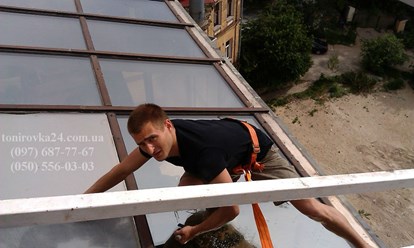 Тонирование стеклянной крыши