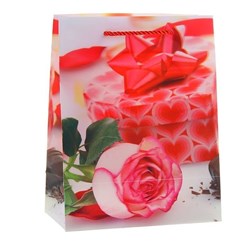 Пакет пластиковый, 3D рисунок &quot;Белая роза&quot;