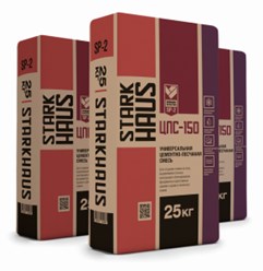 Универсальная цементно-песчаная смесь STARKHAUS ЦПС-150 применяется для общестроительных работ по оштукатуриванию, по созданию стяжки на полу, бетонированию фундамента в зданиях, возведению стен.