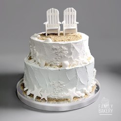 СВАДЕБНЫЙ ТОРТ С ПЛЯЖНЫМИ ШЕЗЛОНГАМИ