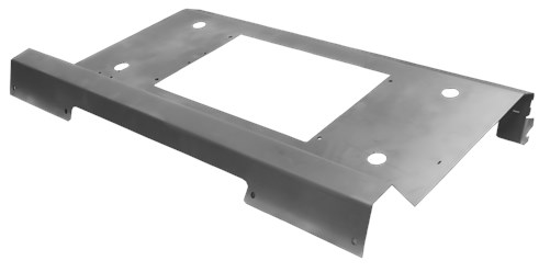 Панель управления изготовлена на лазерном станке, далее гнулась на гибочном станке. Имеет 8 гибов в разные стороны, углы от 20 до 125 градусов