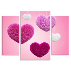 Модульная картина Плюшевые сердечки, m0141 - под заказ, общим размером от 90х70см. Детали и актуальная цена - на сайте: https://kartiny.in.ua/modulnye-kartiny/love-16
