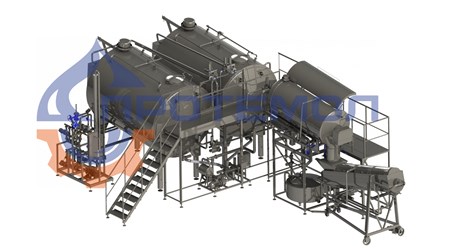 Линия производства традиционного творога«ОЛИТ-ПРО». Используется для производства творога кислотным способом с объемом переработки молока от 6000 до 30000 литров в сутки.