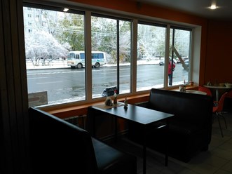 Панорамные окна в кафе!