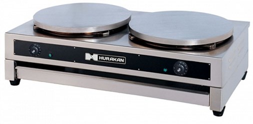 Блинница Hurakan HKN-CDE400, 2 чугунные конфорки D400мм. Профессиональная блинница для кафе, ресторана, столовой,  кухни фаст-фуда.   Оборудование для общепита и торговли. www.torg-snab.com