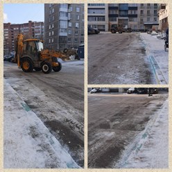 Механизированная уборка территории ТСЖ с вывозом снега на полигон.