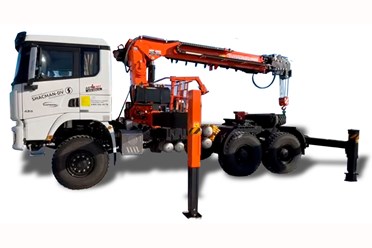 КМУ Hangil 986 с буровой на седельный тягач Shacman