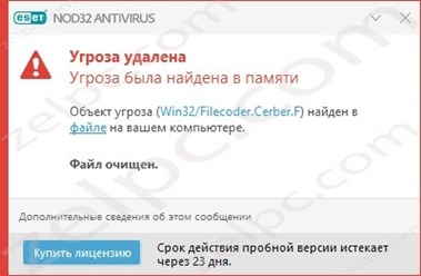 Удаление вирусов. В данном случае мы удалили вирус-шифровальщик Ransomware Cerber.