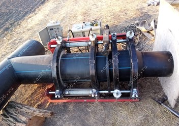 стыковая сварка ПНД труб оросительного трубопровода
