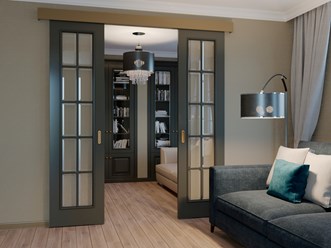 Двери движения по стене