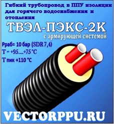 Труба ТВЭЛ-ПЭКС двухтрубная с армирующей системой в наличие и под заказ в Санкт-Петербурге