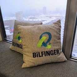 Промо подушка с эмблемой организации.
Изготовим под заказ!