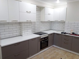 кухня 2-цветная, фасады мдф в пленке пвх