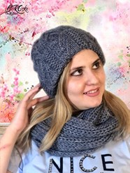 зимний комплект шапка и шарф-снуд