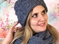 зимний комплект шапка и шарф-снуд