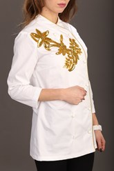 Фасон: Regular fit
Состав:50% Хлопок,50% ПЭ
Плотность ткани: ★☆☆
Описание: Женская поварская куртка
Рукав:  короткий ¾ 
Цвет: Белый; Черный.