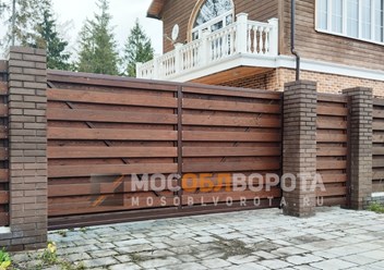 Автоматические ворота с калиткой,  Ушаковские Дачи