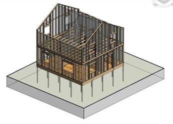Проект каркасного  дома 104 м2