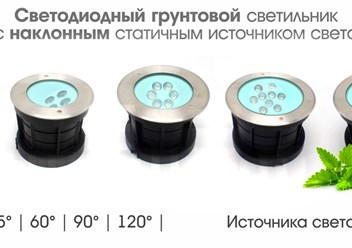 Грунтовые поворотные оптические светодиодные светильники стиля Хай-тек применяются в ландшафтном дизайне и садово-парковой архитектуре для декоративной подсветки.