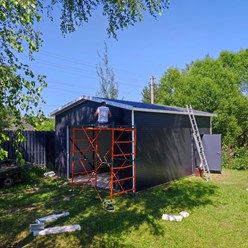 Строительство гаражей из сэндвич панелей.