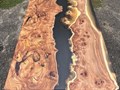 Стол река из слэба дерева