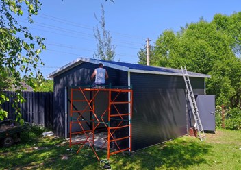 Строительство гаражей из сэндвич панелей.