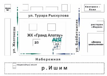 Карта проезда в филиал ТОО &quot;АЛСИ АЗИЯ ПЕЙДЖ&quot; в г.Астана