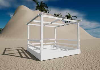 Пляжное оборудование "WoodBeach": раздевалки, дорожки деревянные, бунгало, теневые навесы, шезлонги, пляжные зонты, душевые стойки, перголы, вышки спасателя, обустройство пляжей