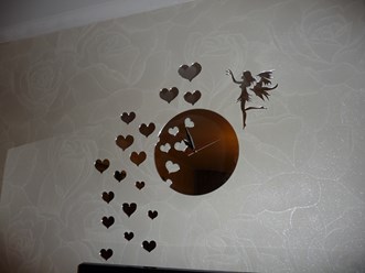 Зеркальные настенные часы "Поцелуй Феи" Больше моделей на нашем сайте: http://ideyadecora.ru/