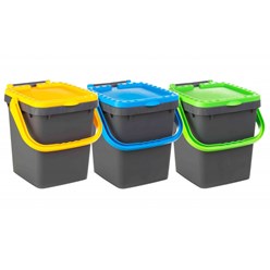 Комплект из трёх контейнеров для мусора идеально подойдет для организации раздельного сбора отходов дома и в офисе.