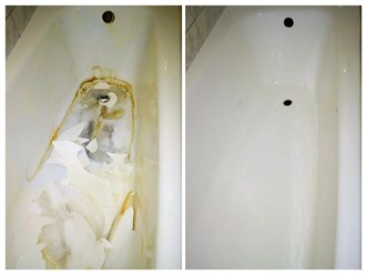Реставрация чугунной ванны. Пример выполненной работы.
