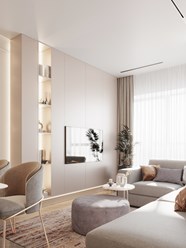 ЖК КЛЕВЕР ПАРК визуализация кухня гостинная