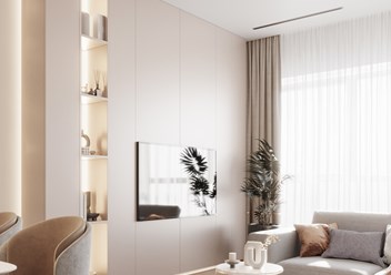 ЖК КЛЕВЕР ПАРК визуализация кухня гостинная