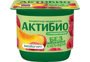 Биойогурт без добавления сахара персик-малина