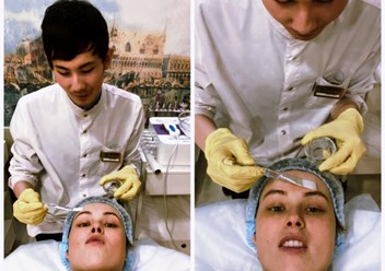 Во время процедуры пилинга лица)