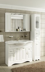 Широкий выбор комплектов мебели и сантехники для ванных комнат.