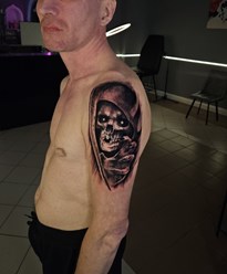 Тату в стиле реализм. Смерть / перекрытие.