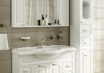 Широкий выбор комплектов мебели и сантехники для ванных комнат.