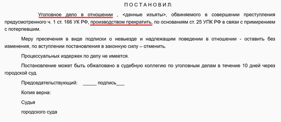 Практика по уголовному делу