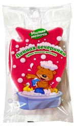 Губка банная детская «Пенная вечеринка» 
Размер Губка Уточка 150х110х40 мм 
Губка Рыбка 155х100х40 мм
 Губка Слоник 150х100х40 мм 
Губка Китенок 154х85х40 мм 
Для  деликатного, мягкого ухода.