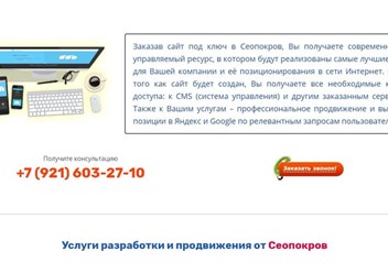Фрагмент сайта Сеопокров (seopokrov.ru)