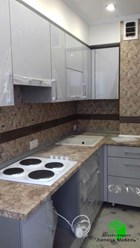 Кухня в "стальном" цвете фасады пластик