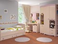 Комплект детской мебели Пинк. Цвет дуб млечный / розовый
