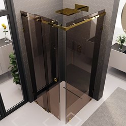 Душевая перегородка из стекла угловая с раздвижной дверью