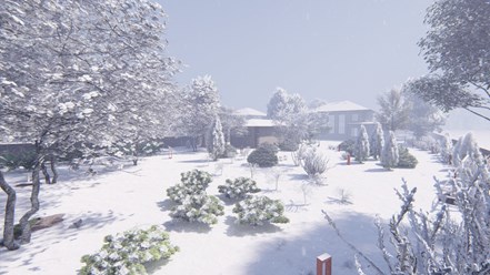 Лист ландшафтного проекта "Для мамы" - визуализация зима.