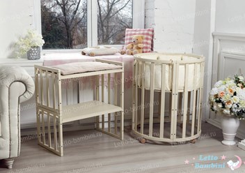 Овальная кроватка - трансформер "Letto Bambini Elegante" 8-в-1 (Ivory/слоновая кость)