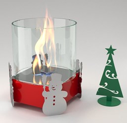 Сувенирный биокамин Новый год, с пламегасителем
Использована лазерная фрезеровка металла и гравировка.